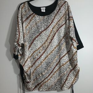 Jaclyn Smith Animal Print Blouse 3X‎